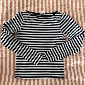 Cotton On white and navy striped shirt